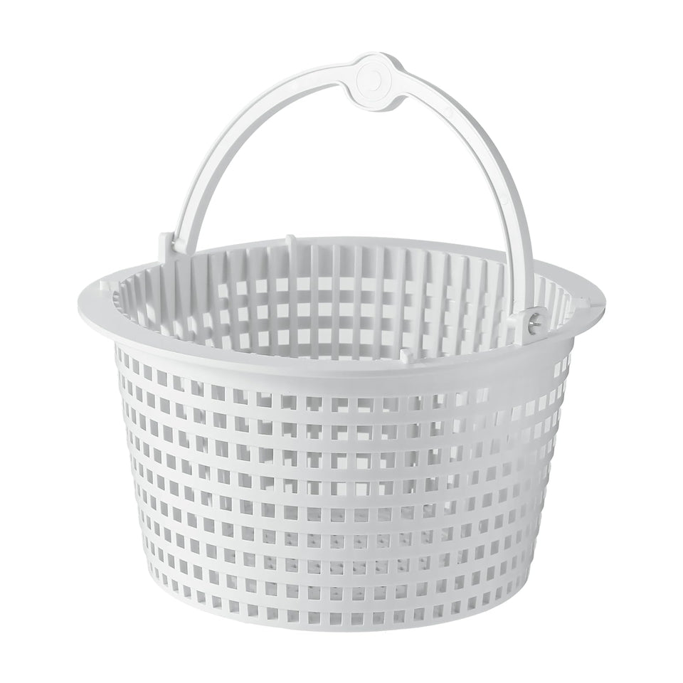 Atjocxe SPX1091C skimmer basket on poolside ready for debris removal.