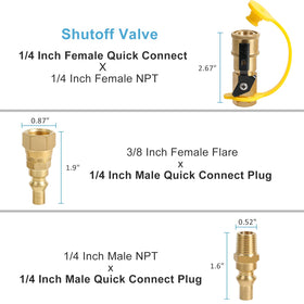 Durable brass propane fittings shown for reliable outdoor use.