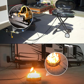 Low-pressure propane compatibility for versatile RV grilling and heating.