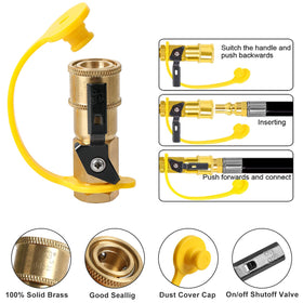 ATKKE fittings connected on an RV to illustrate easy setup.