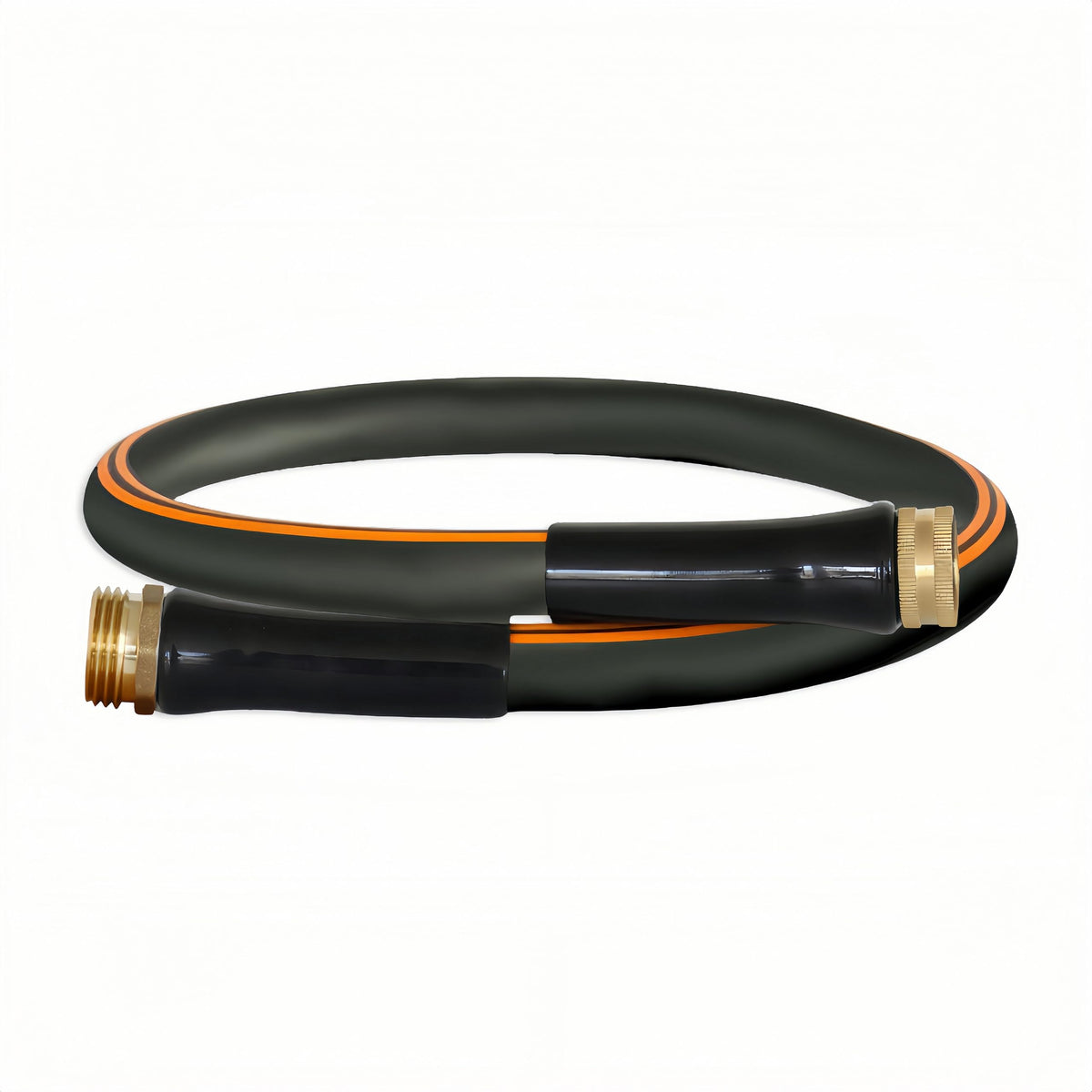 Atlantic heavy duty garden hose 4ft black full view showing robust construction for outdoor tasks