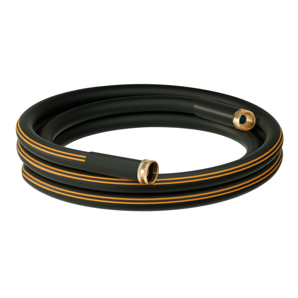 Atlantic heavy duty hose 8 ft with brass connectors for secure, leak-free water flow