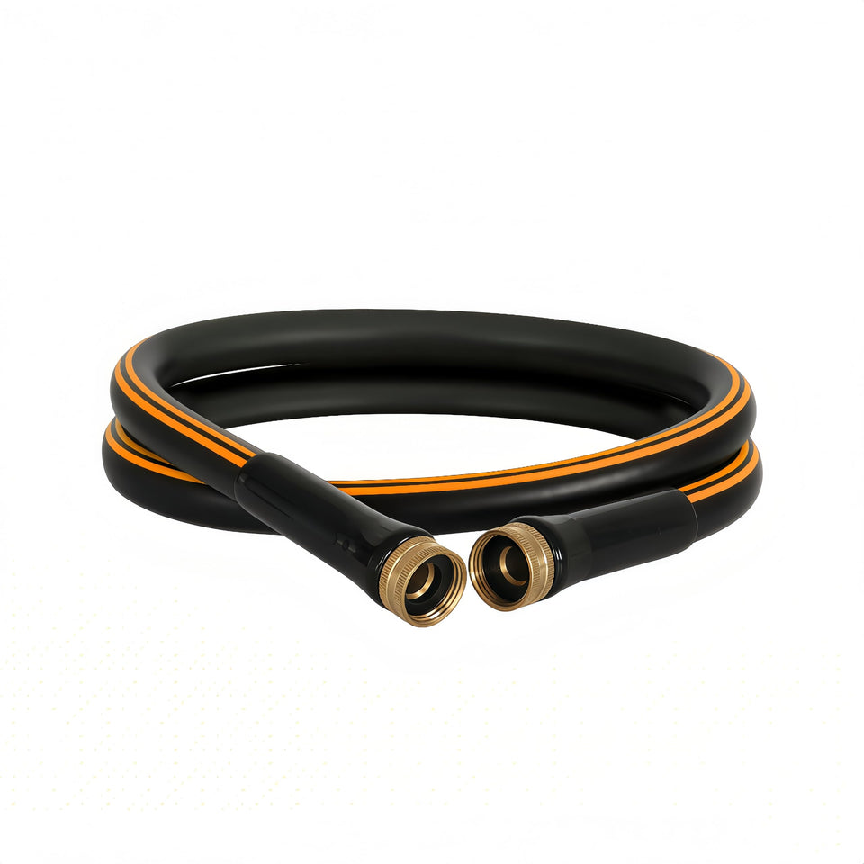 Atlantic short leader hose 5ft enables quick faucet connections for efficient watering.