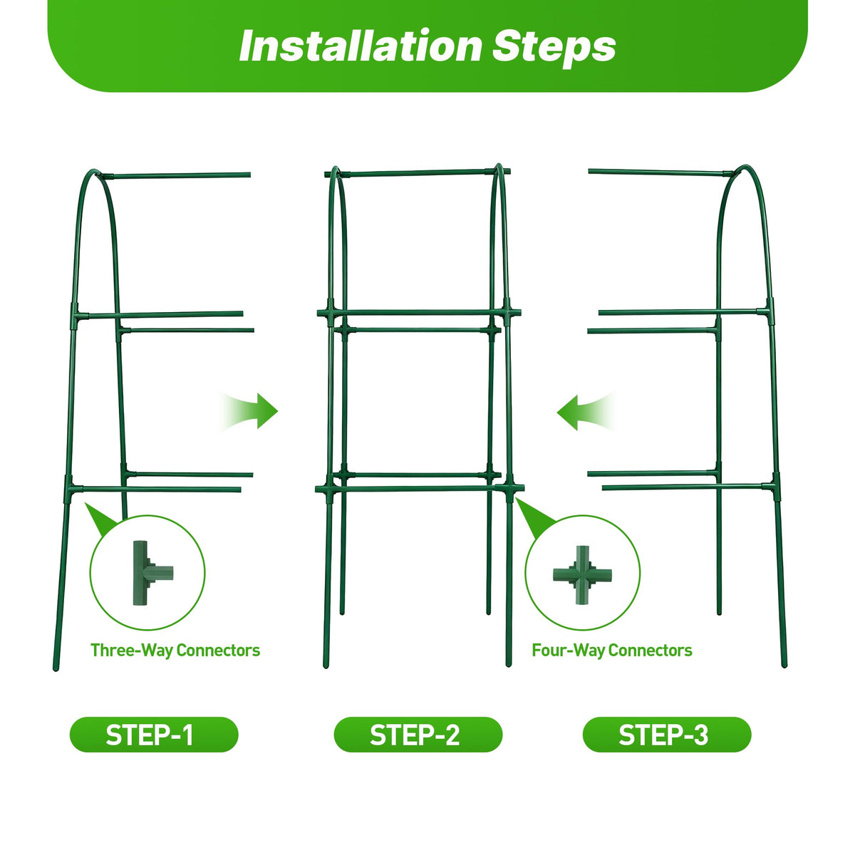 ATLIKE trellis netting promotes air circulation and reduces soil contact for healthier vines.