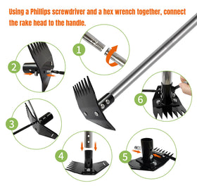 ATLRGISL tool removing crabgrass and dandelions with roots lifted