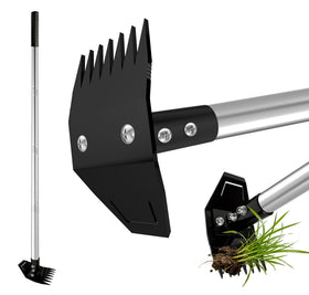 ATLRGISL weed puller with long handle enables standing weed removal for reduced back strain