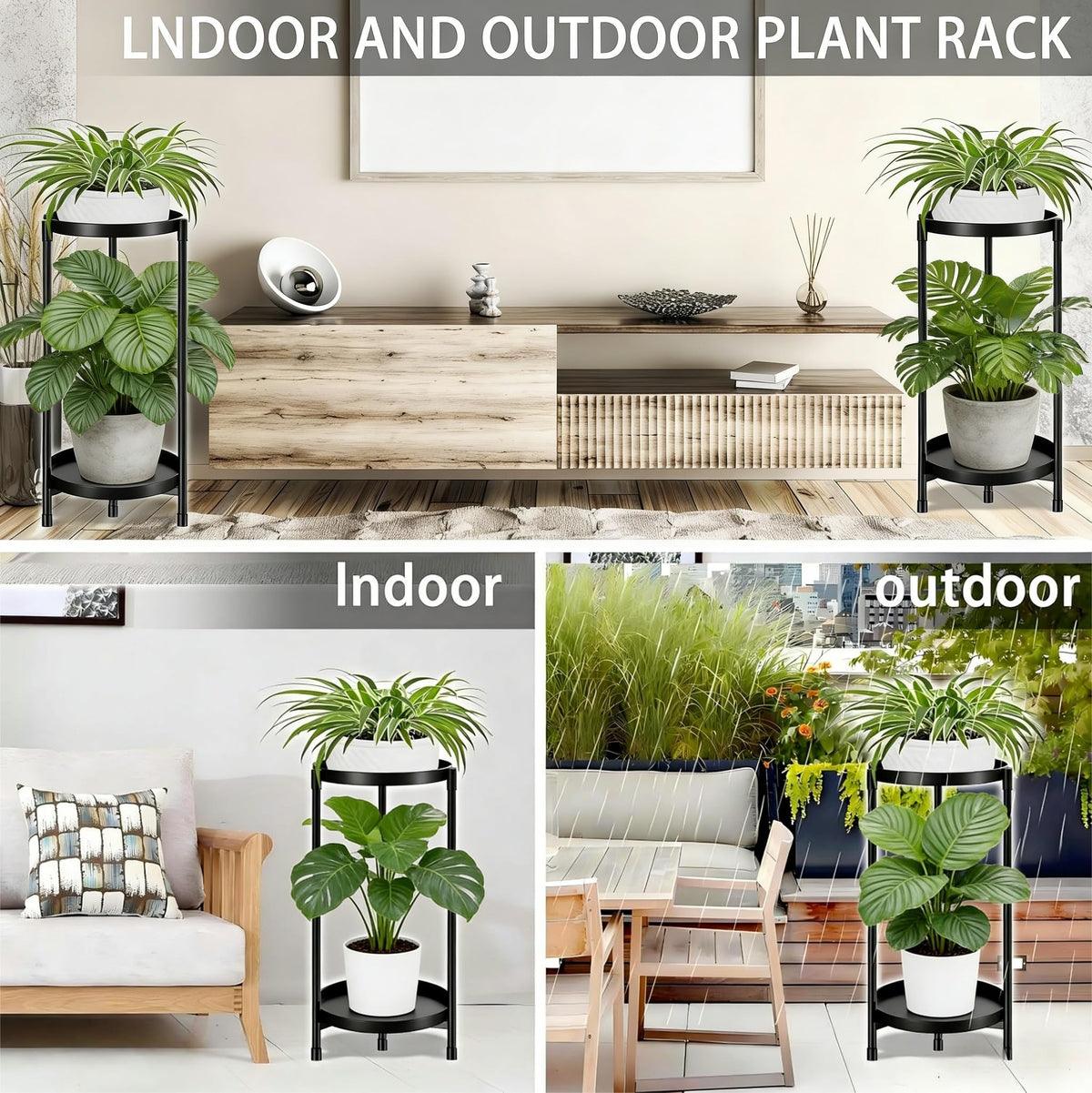 Atpddpey metal plant stand with sturdy construction for indoor or outdoor use.