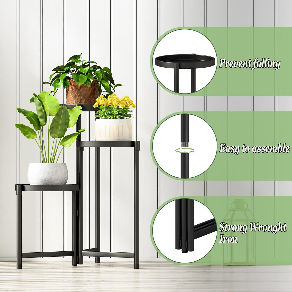 Atpddpey quick-assembly plant stand without screws.