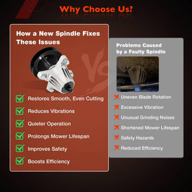 ATRACYPART spindle assembly for Craftsman Z5600 enhances blade reliability