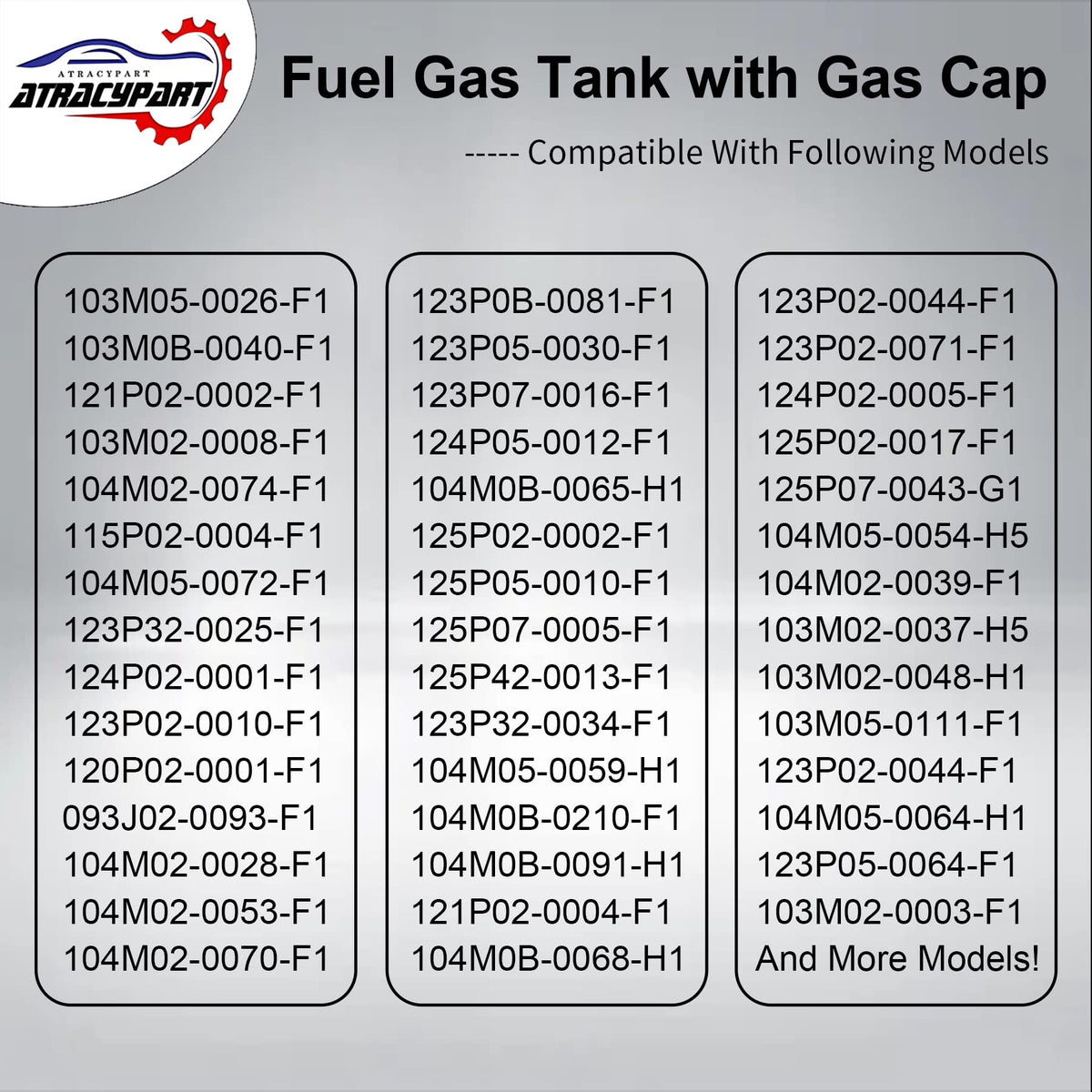 ATRACYPART fuel tank cap lid close-up illustrates secure seal against leaks.