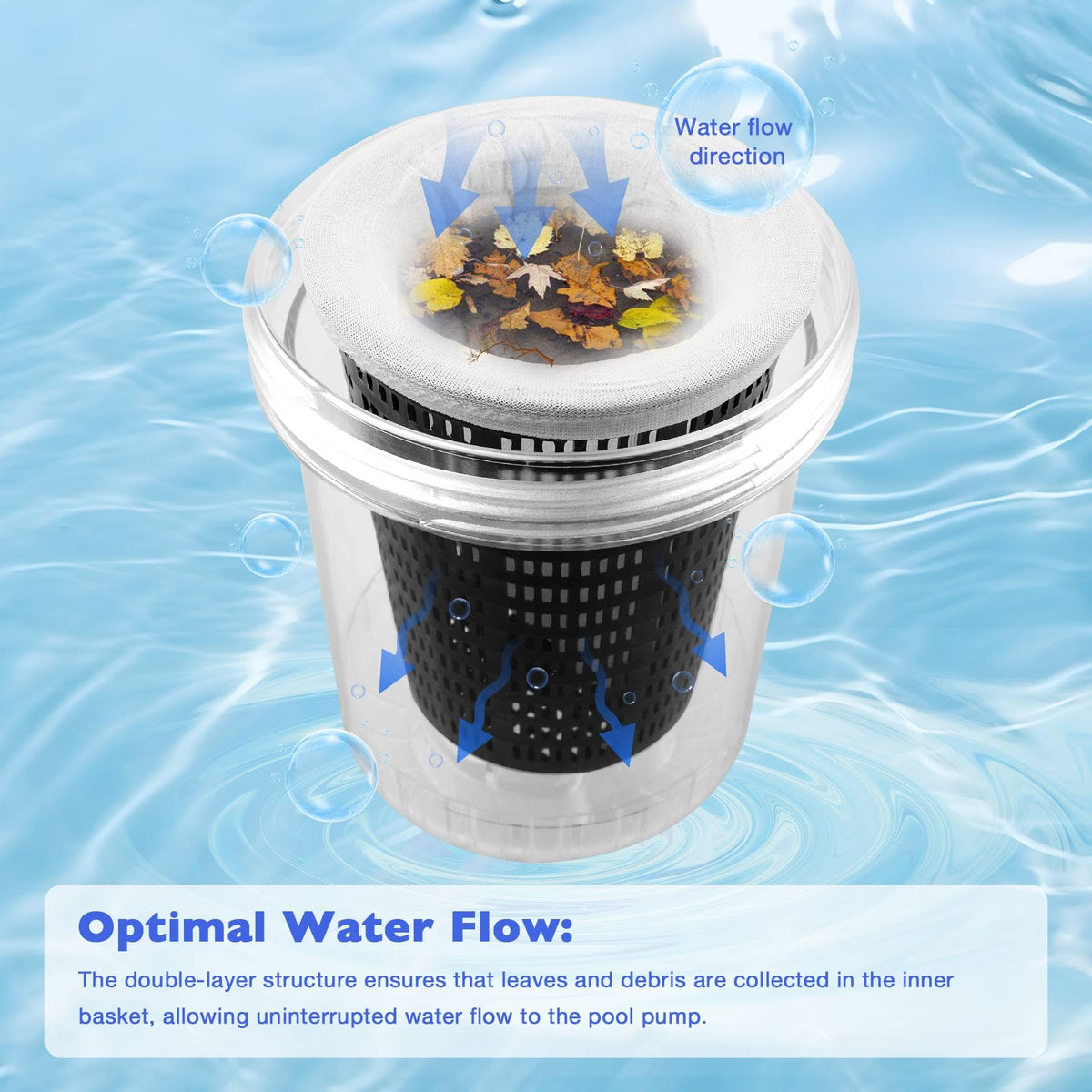 ATRACYPART inline leaf catcher canister transparent design enables easy monitoring of debris