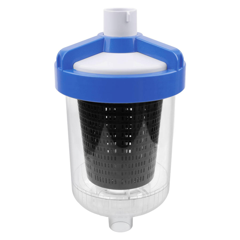 ATRACYPART inline leaf catcher canister top view protects pool intake from debris