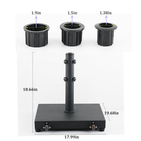 Atsasaye adjustable tube collar fits 1.12 to 2 in poles securely.