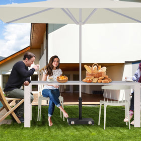 Atsasaye outdoor umbrella base demonstrating simple setup and anchoring.
