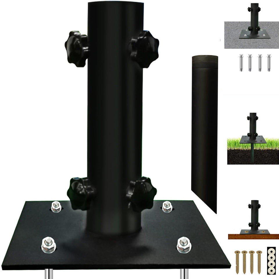 Atsasaye patio umbrella base assembly showing four-knob stability system