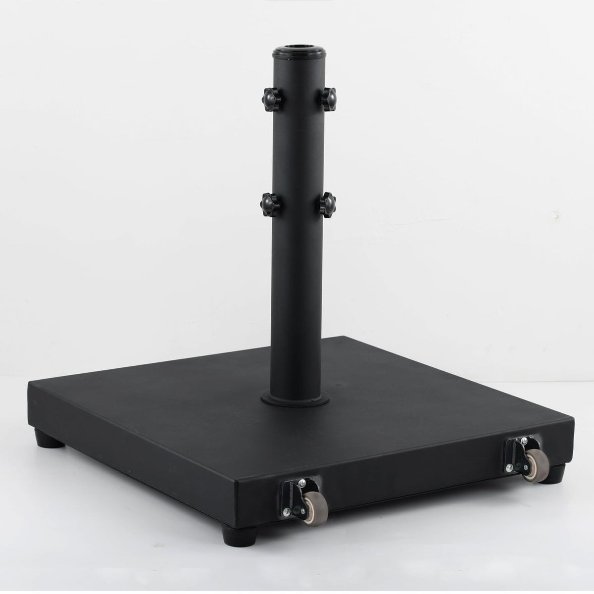 Atsasaye 45lbs umbrella base offers sturdy stability for outdoor patios.