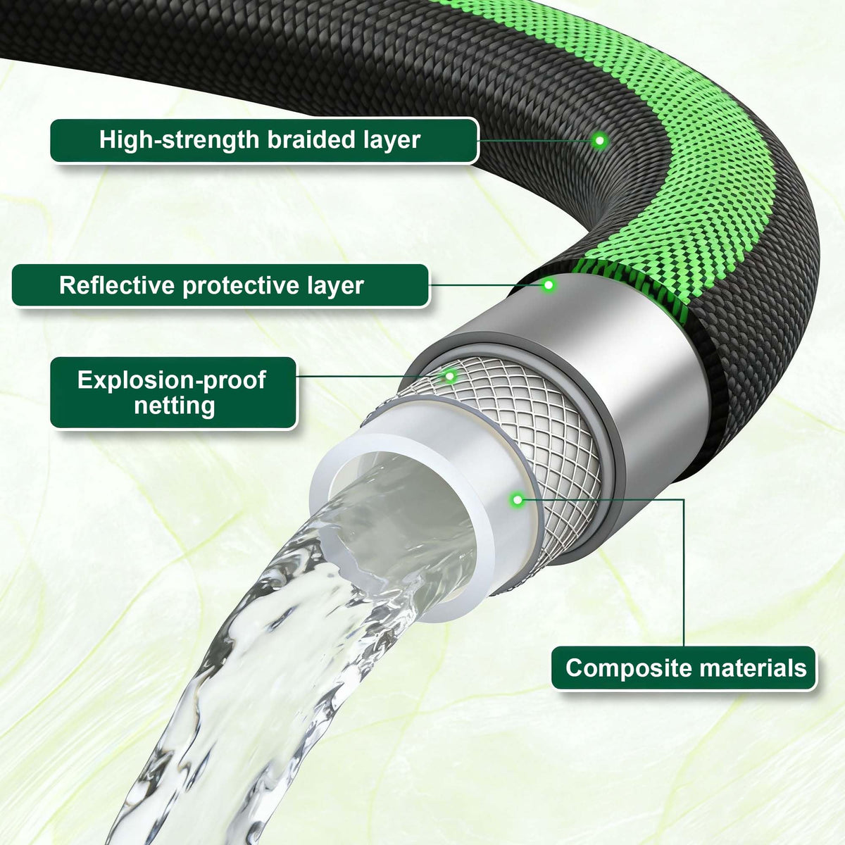 Aterr 10-pattern nozzle with ergonomic grip for versatile watering tasks.