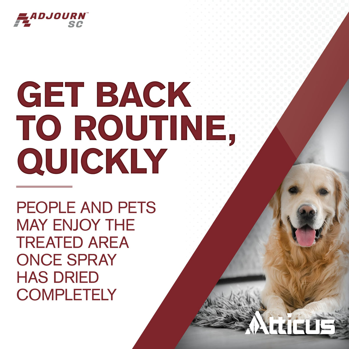 Atticus Adjourn SC odor-free formula dries clear without stains