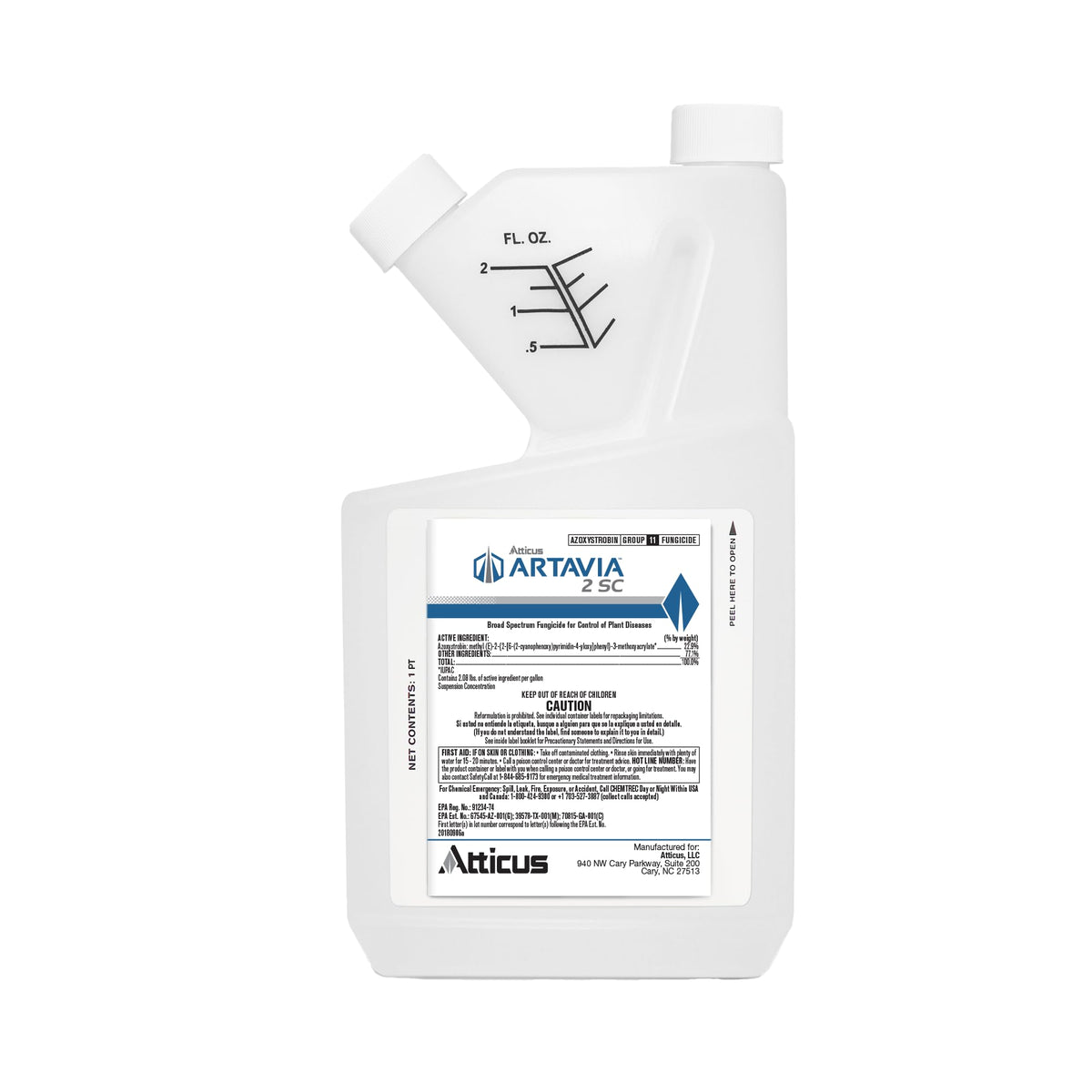 Atticus Artavia bottle and label for lawn and landscape protection.