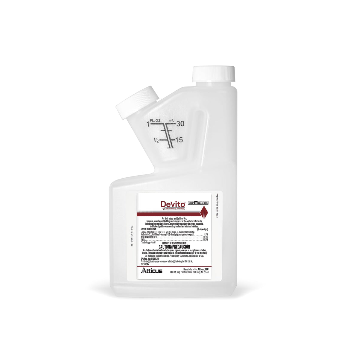 Atticus Devito CS insecticide bottle for fast, long-lasting indoor and outdoor pest control.