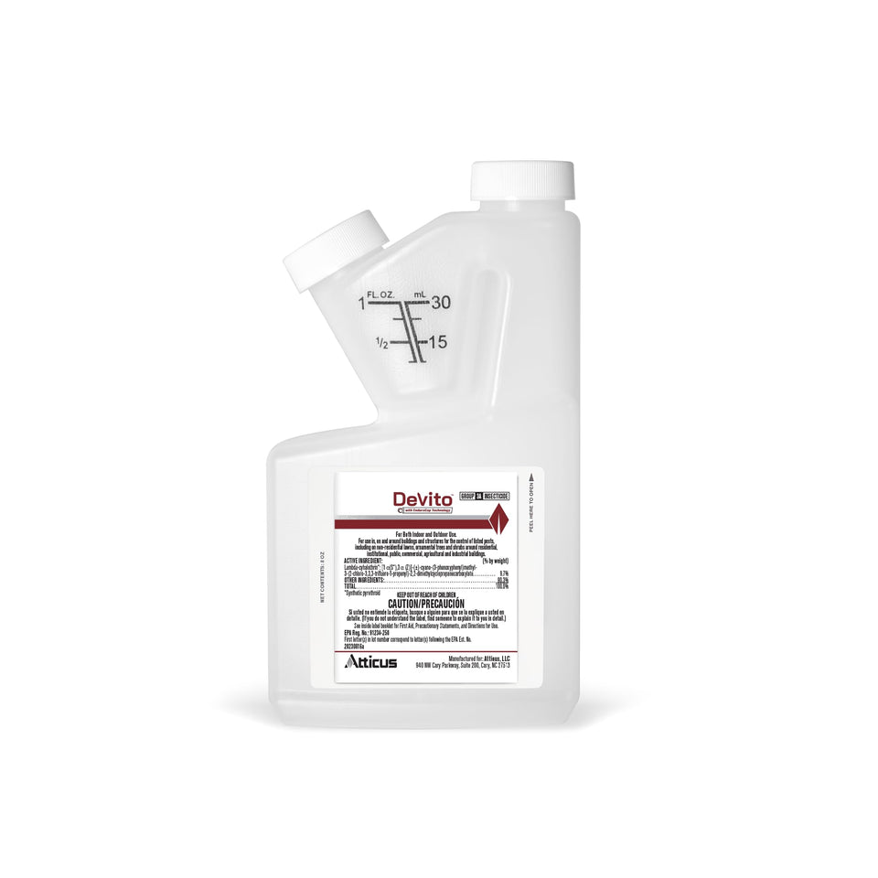 Atticus Devito CS insecticide bottle for fast, long-lasting indoor and outdoor pest control.