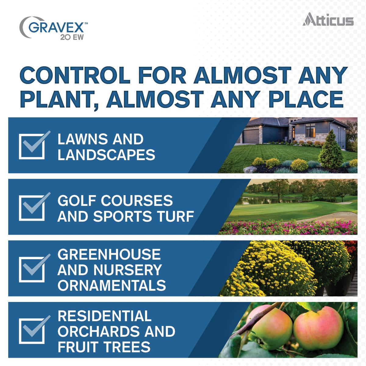 Atticus Gravex 20EW application sprayer demonstrating easy field application for lawns