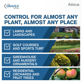 Atticus Gravex 20EW application sprayer demonstrating easy field application for lawns