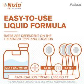 Atticus Nixlo IGR Concentrate close-up ingredients reveal active components.