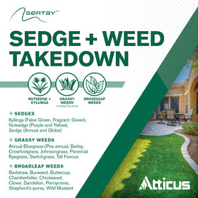 Close-up of sedge and nutsedge weeds targeted by Atticus Sertay
