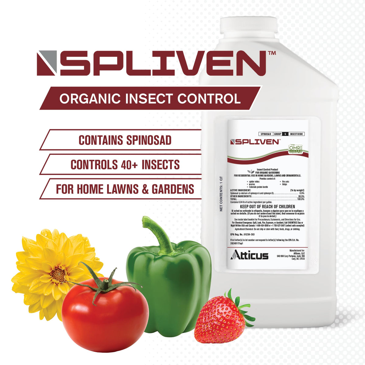 Atticus Spliven on leaves shows pest protection for vegetables.