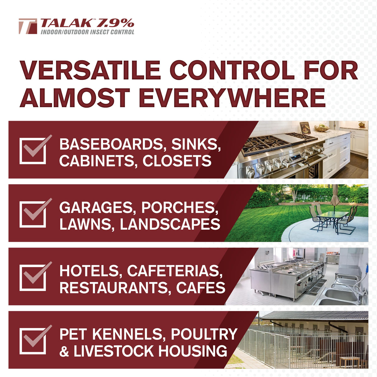 Use on porches, patios, and exterior surfaces to deter pests.