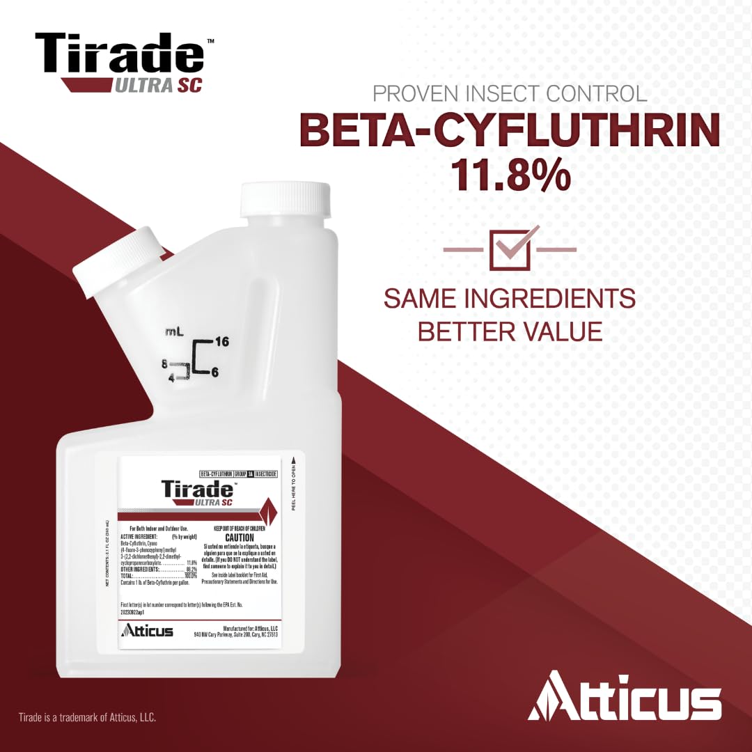 Close-up of Atticus Tirade Ultra SC label highlighting active ingredient
