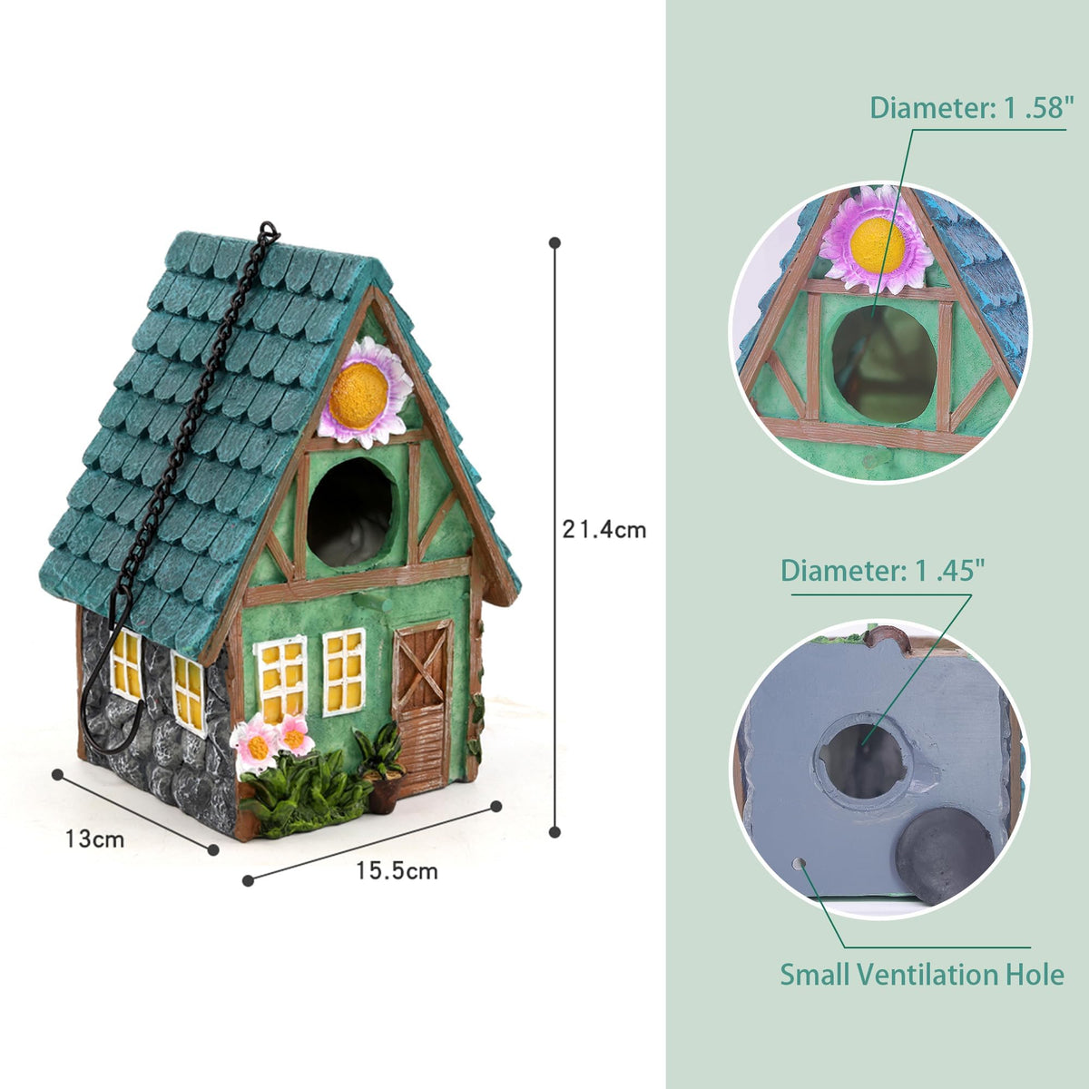 Attivolife garden-ready bird house blends with yard decor and wildlife.