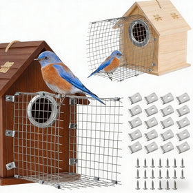 Atvkov bluebird house predator guards protect nesting site with durable stainless steel mesh.