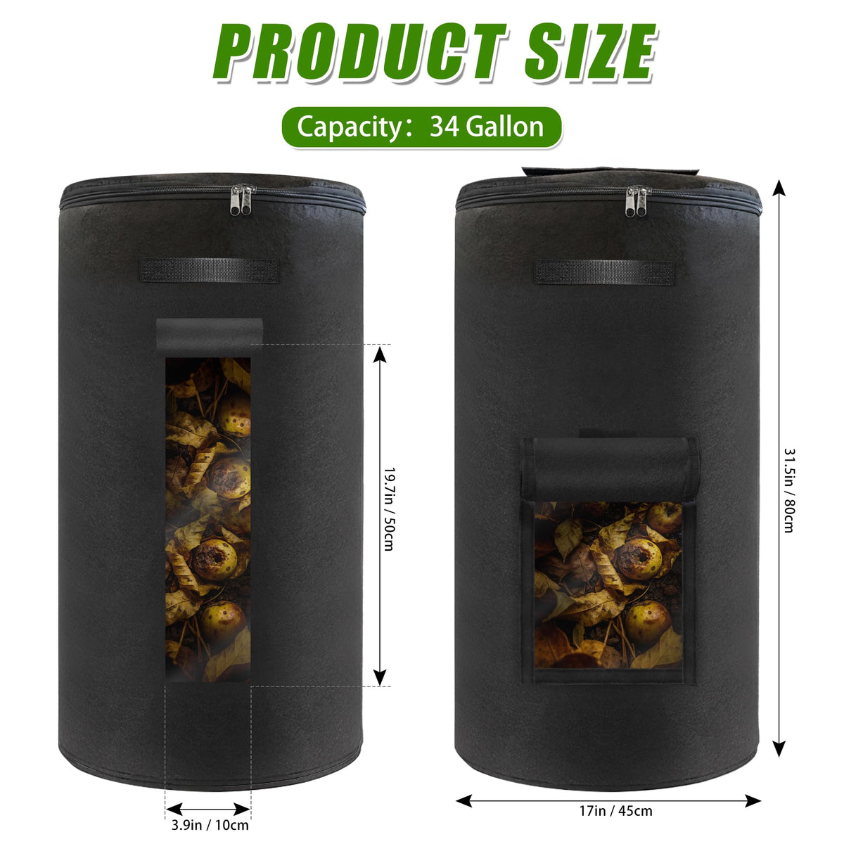 Atvkov compost bin with observation window visible for progress checks.