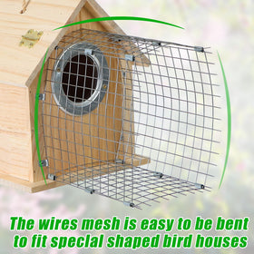 Silver finish adds a clean look to your backyard birdhouse.