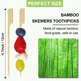 ATZNZIK bamboo skewers feature a square profile to prevent food from spinning.