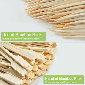 ATZNZIK natural bamboo cocktail picks ideal for canapes and fruit platters.