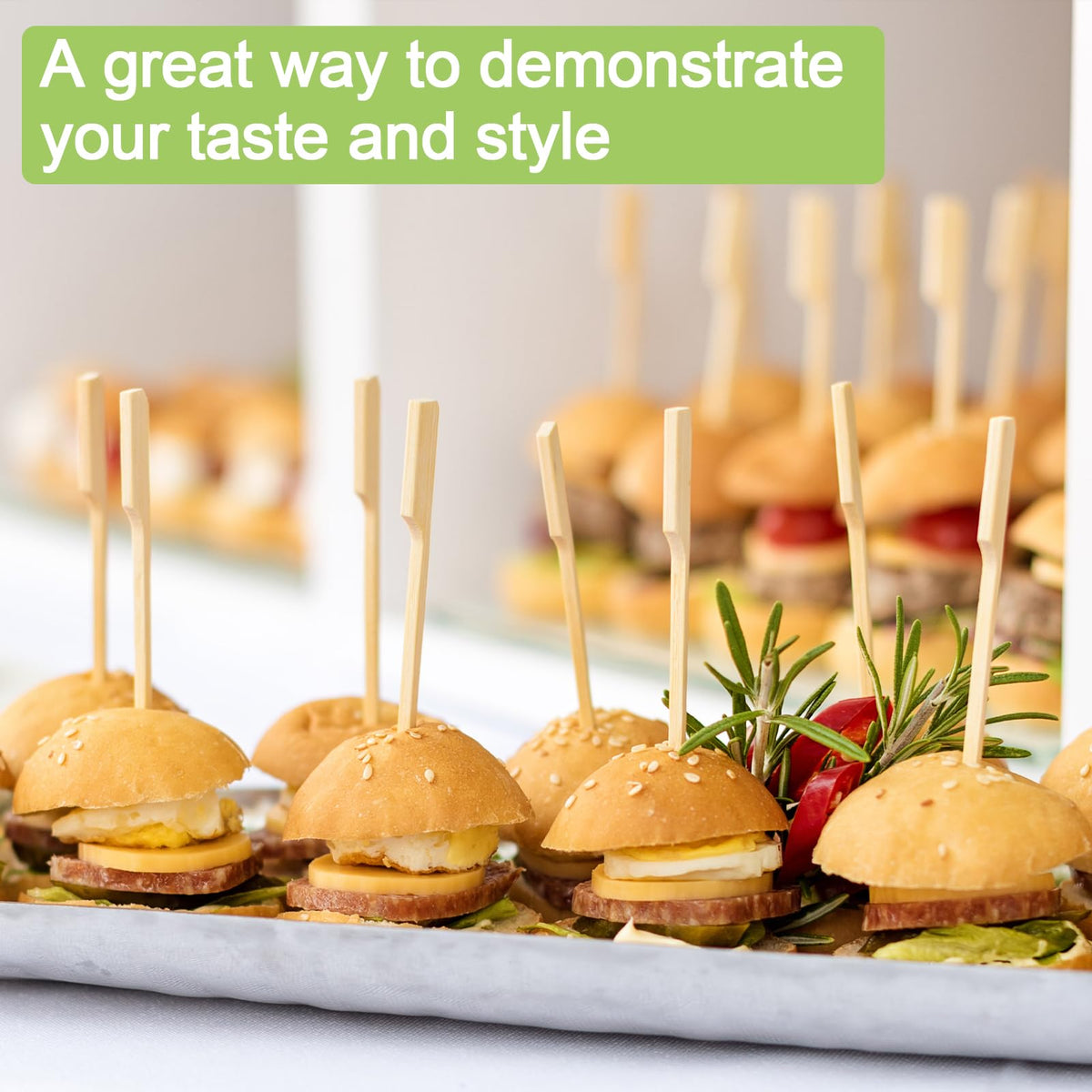 ATZNZIK 1200-piece bamboo skewer pack ideal for caterers and gatherings.