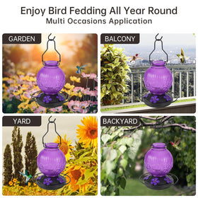 Aubingmotor glass feeder with hanging bracket for secure outdoor display