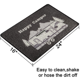 Aucuda door mat for easy cleaning after camping adventures.