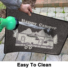 Aucuda RV door mat is waterproof and quick to rinse after rain.