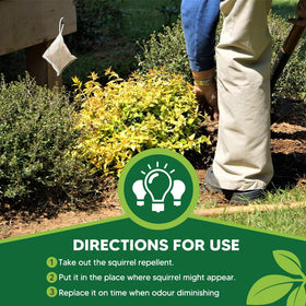 AUDQQM Squirrel Repellent Pouches near bird feeder reduce visits.