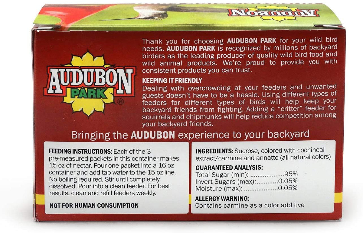 Audubon Park 1661 ready-to-mix nectar packets for mess-free feeding