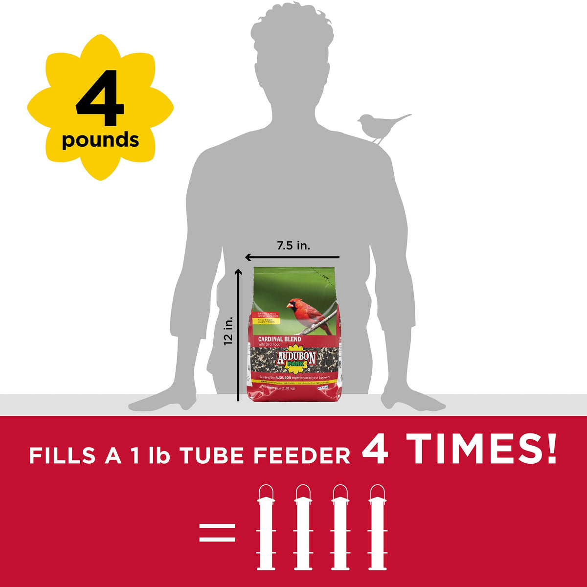 Audubon Park Cardinal Blend black oil sunflower seeds provide energy