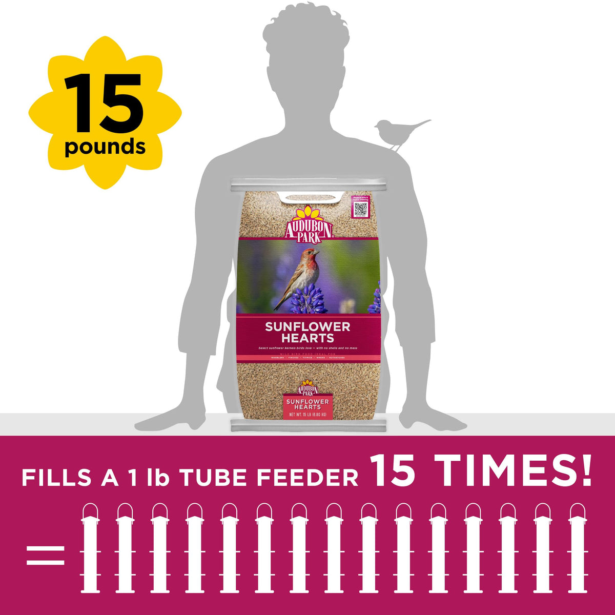 Energy-rich wild bird seed supports active birds in your yard.