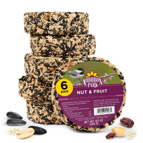 Audubon Park Nut & Fruit Snack Stack six-pack seed cakes for year-round feeding.