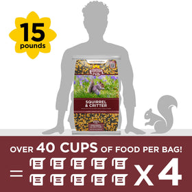 Audubon Park Squirrel & Critter Food attracts chipmunks and woodpeckers with a nutty aroma