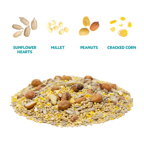 Audubon Park sunflower hearts and peanut pieces provide high-energy nutrition.