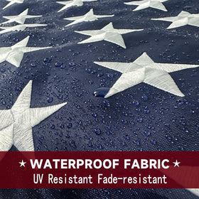 Augenstern outdoor-flag-brass-grommets easy secure hanging on standard poles.